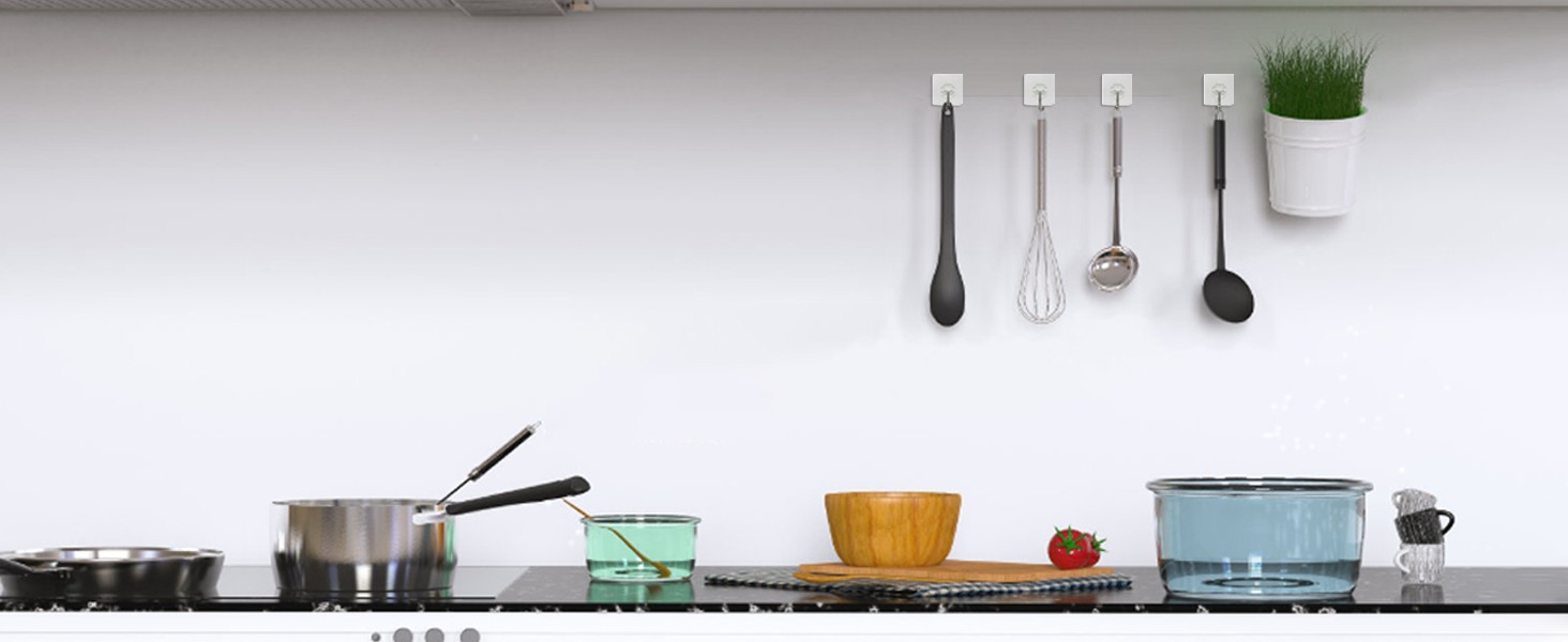 Adhesive Wall Hooks for Hanging Heavy Duty 50 lbs Large Hooks for Walls No