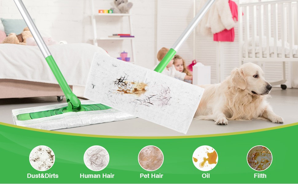 Dry Sweeping Cloths Pads Compatible with Swiffer Sweeper, Disposable Duster