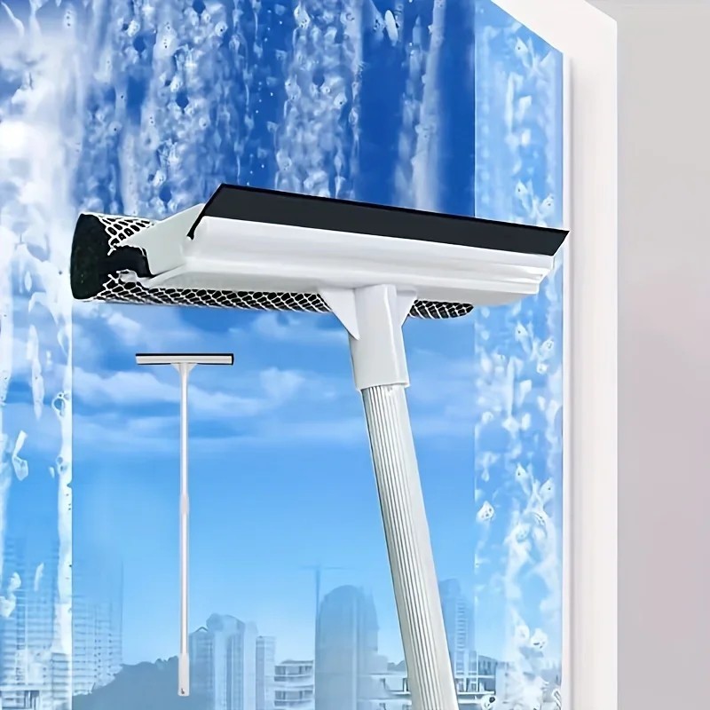 Squeegee Window Cleaner Car Home 2in1 Window Cleaning Tool Extension Pole 49’’