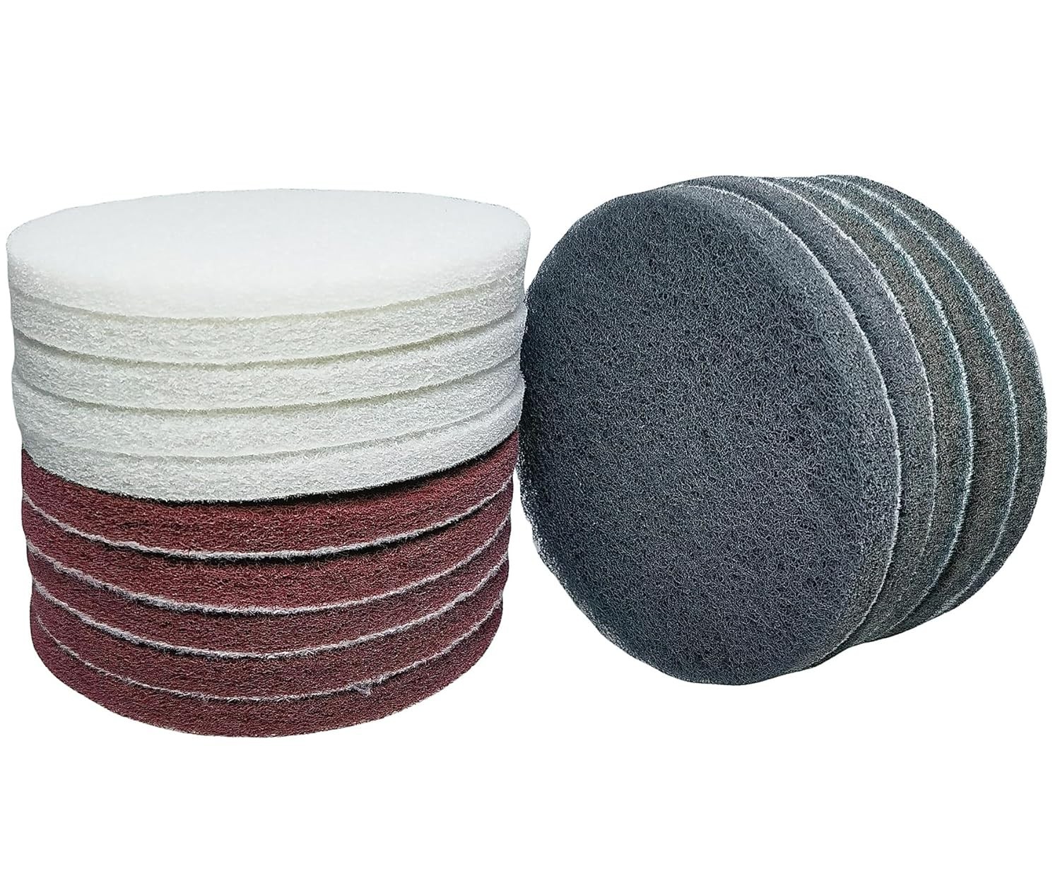 15 PCS 5 Inch Hoop and Loop Multipurpose Scrubber Scouring Pads – Flocking Sc…