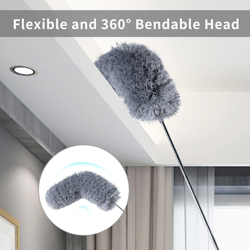 1pc Telescopic Microfiber Dusting Duster, Scratch-Resistant with Bendable…