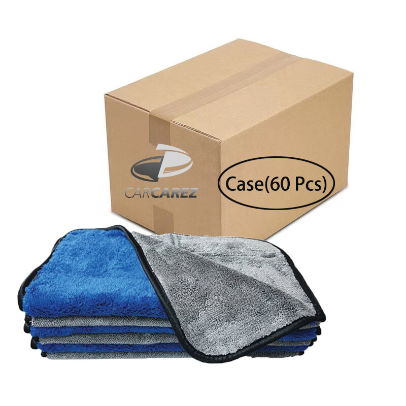 60 Pcs Car Care Dual-Faced Twisted-Loop Microfiber Drying Towel 16″x16″ 1000 GSM