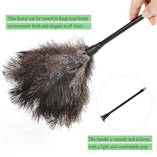 Ostrich Feather Duster 15 Inch Environmentally Handheld Feather Dusters for