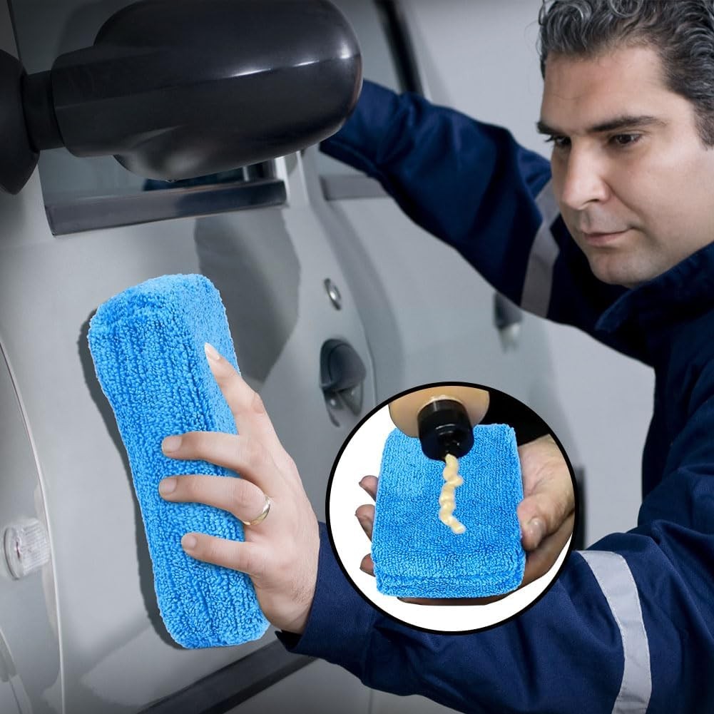 Microfiber Applicator Pads, Scratch-Car Wash Sponge for Cleaning, Premium Wax