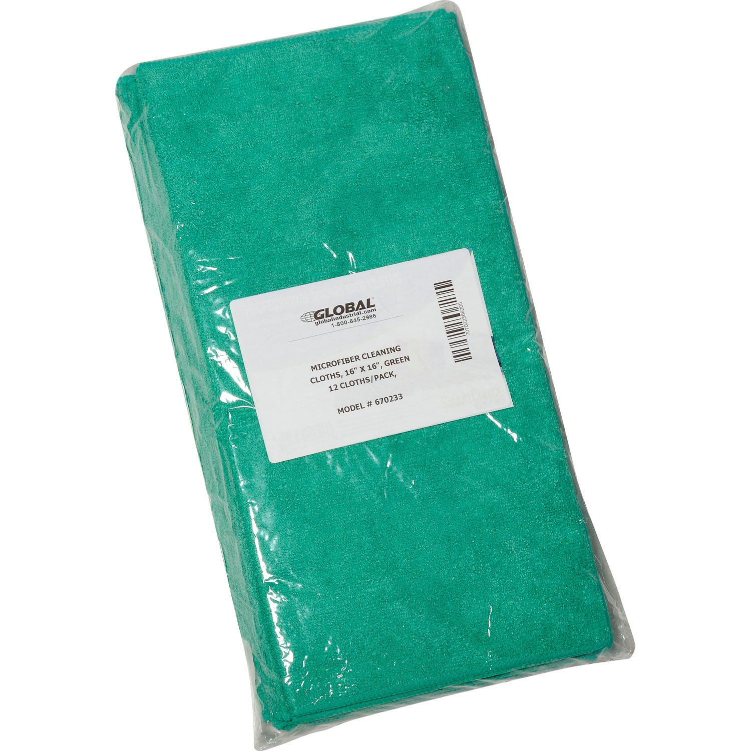 16″ x 16″ 300 GSM Microfiber Cleaning Cloths Green 12 Cloths/Pack