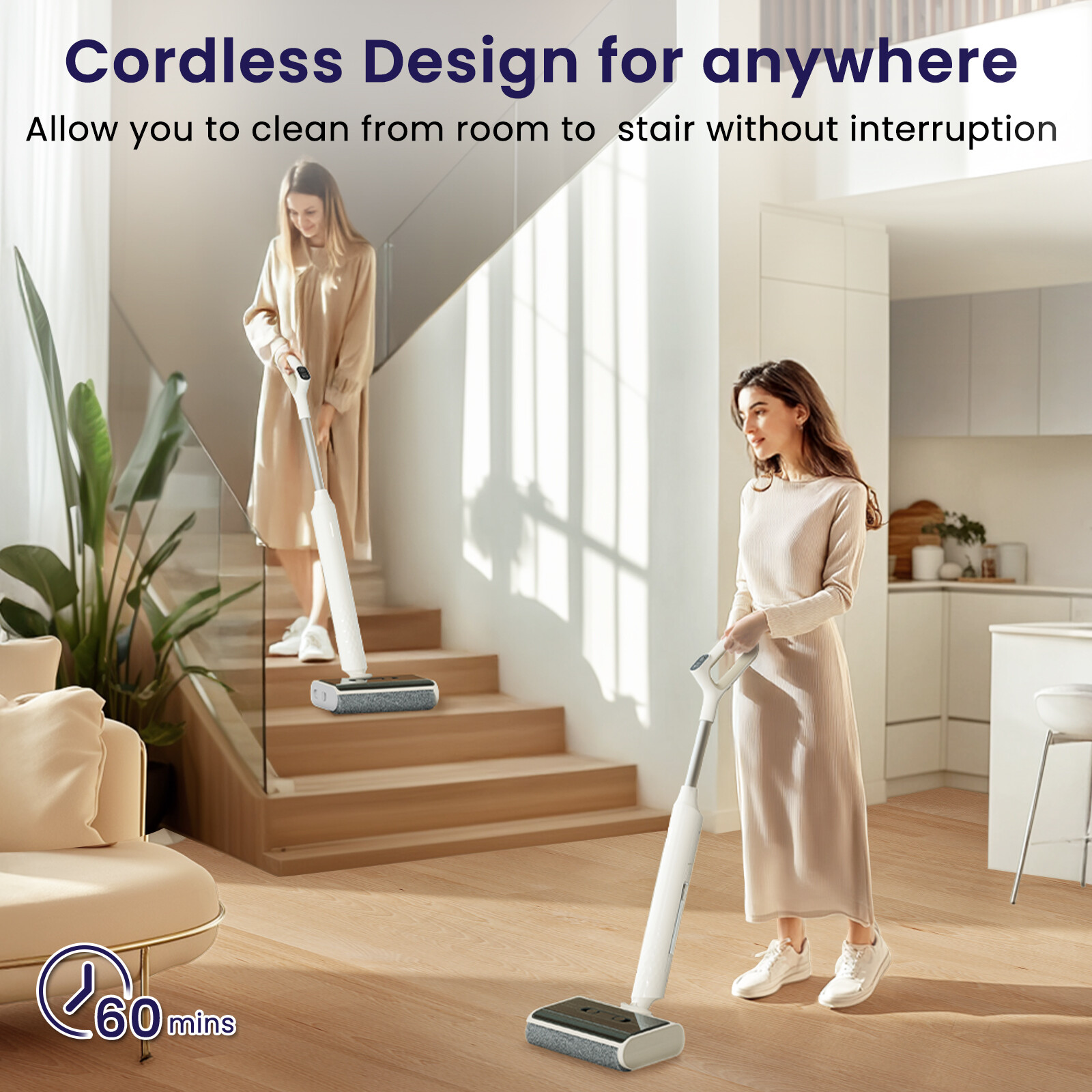 Lefant Wet Dry Vacuum Mop Self-Cleaning Lightweight Cordless Smart Floor Cleaner