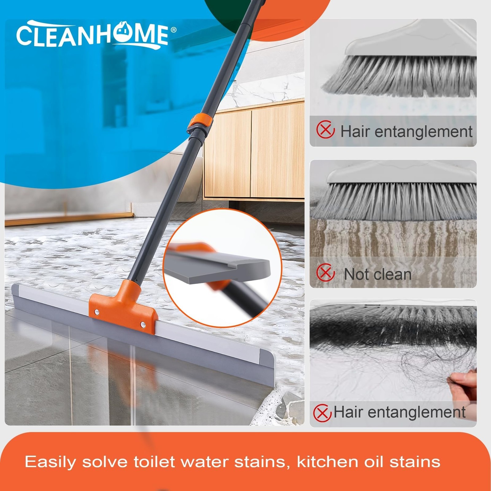 Rubber Floor Squeegee for Concrete Floor, Tile Floor, Metal Aluminium Heavy D…