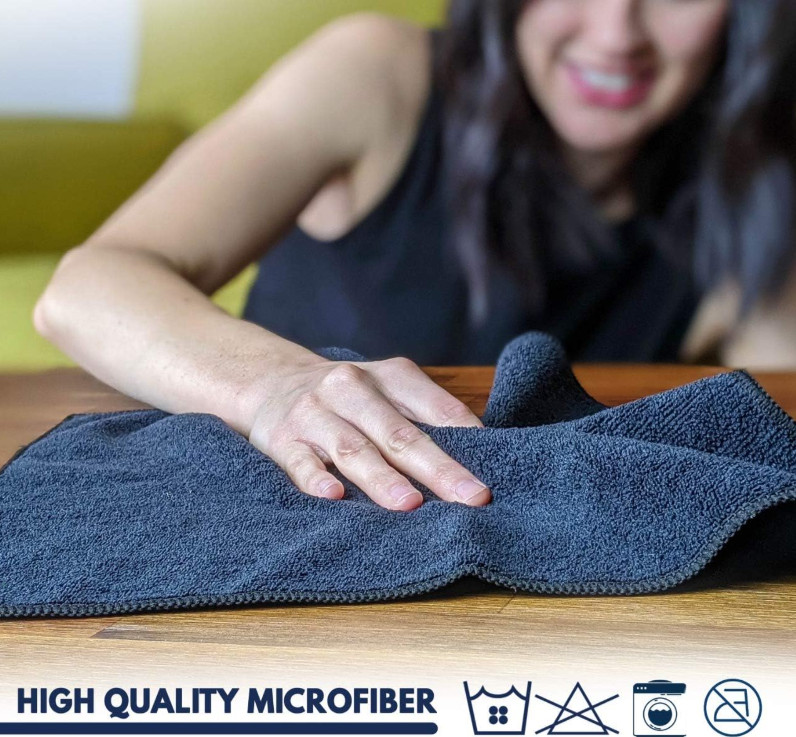 12 Pack Microfiber Cleaning Cloth 12×12 inches Lint Free-Streak Free
