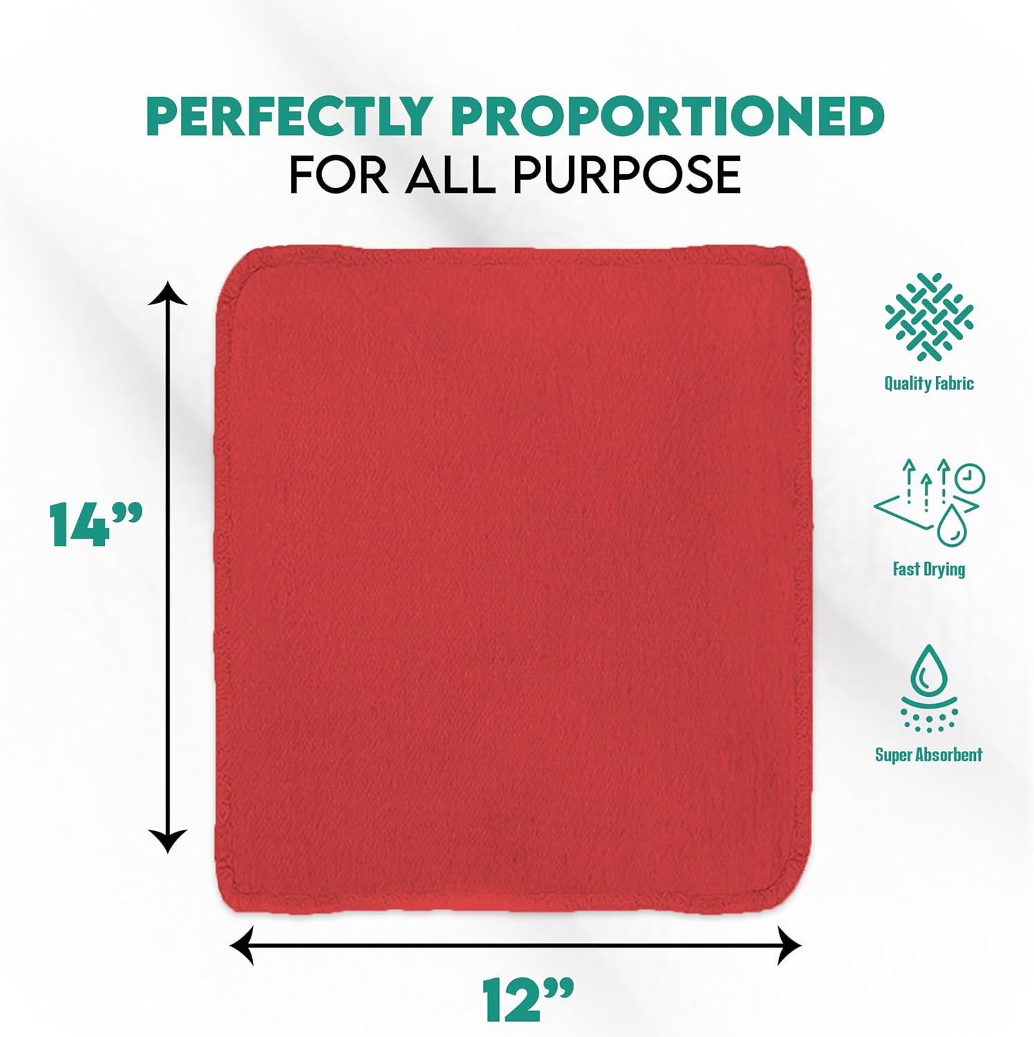 ZUPERIA Cotton Shop Towel – Multipurpose Cleaning Cloths (14″ x 12″ – Pack of 15