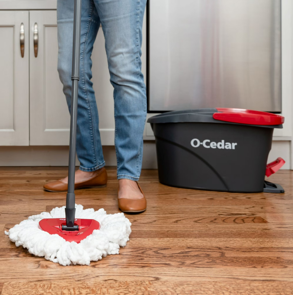 O-Cedar EasyWring Spin Mop & Bucket System Microfiber Floor Cleaning Set