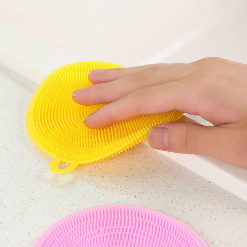 Silicone Dish Scrubber, 12 Count Silicone Sponge Dish Brush, Food Grade BPA
