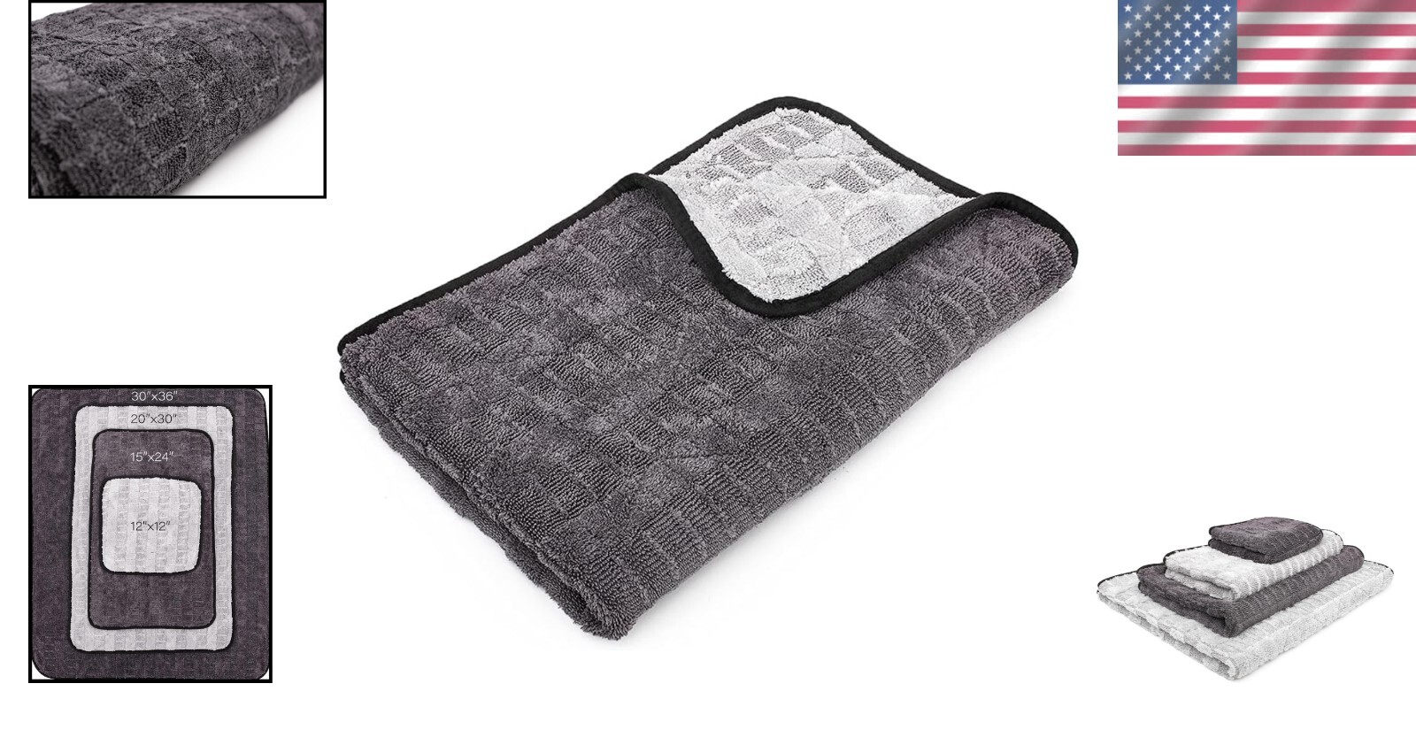 Gauntlet 20×30 Microfiber Vehicle Drying Towel – Patented Twist Loop Technology