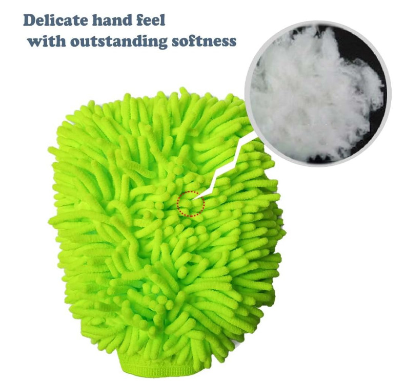 2 Pack Car Wash Mitt Microfiber Chenille Car Wash Mitt Scratch Free for Cars