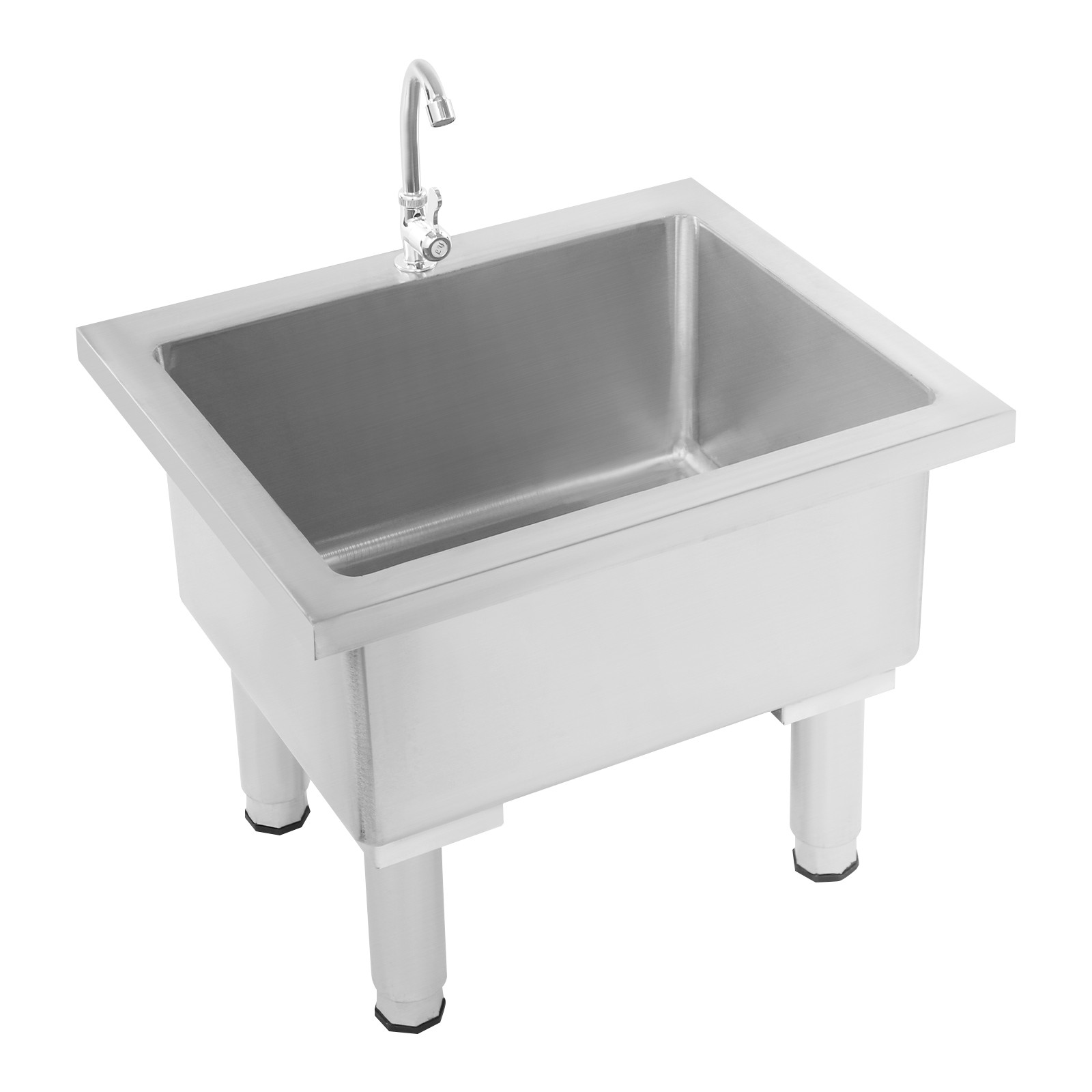 220.46lbs Floor Mount Stainless Steel Mop Cleaning With Faucet And Drain Pipe
