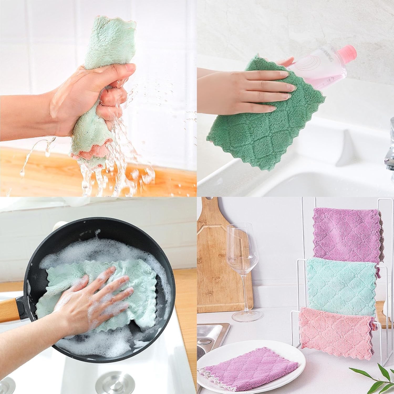 24 Pack Lint-Free Microfiber Cleaning Cloths Super Absorbent Quick Dry