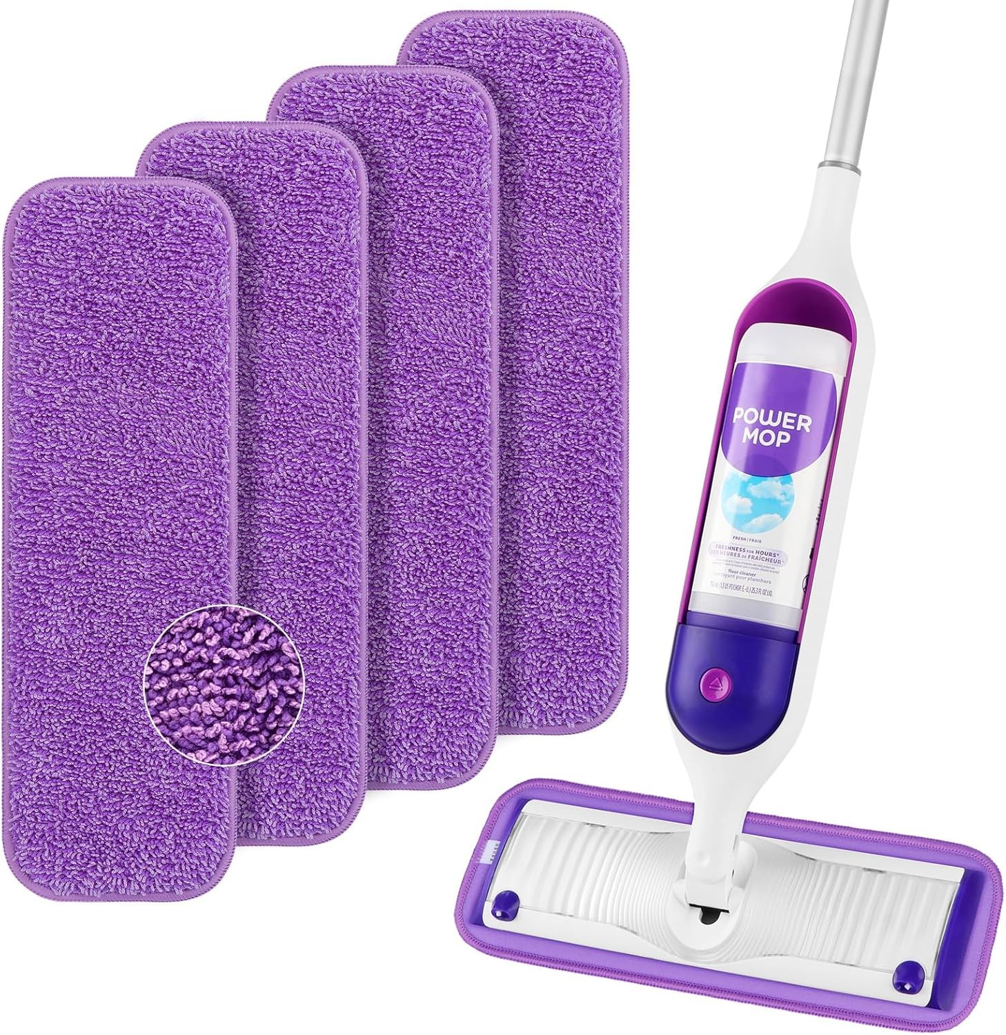 HOMEXCEL Reusable Microfiber Mop Pads for Swiffer PowerMop, Power Mop Pads Refil