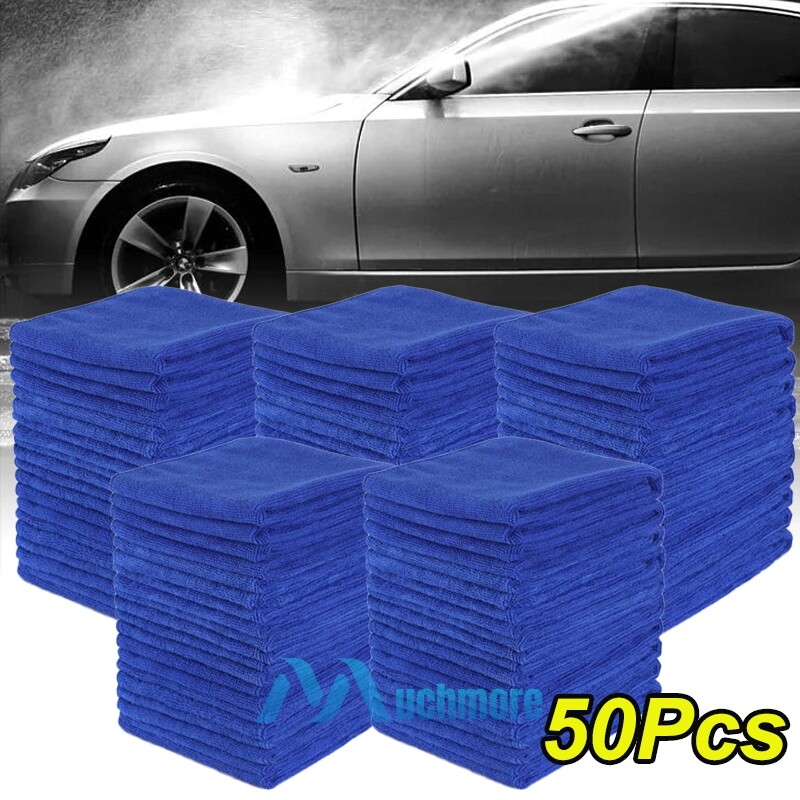 50 x Microfiber Towel Cleaning Cloth LED TV Auto Detailing Polishing No-Scratch