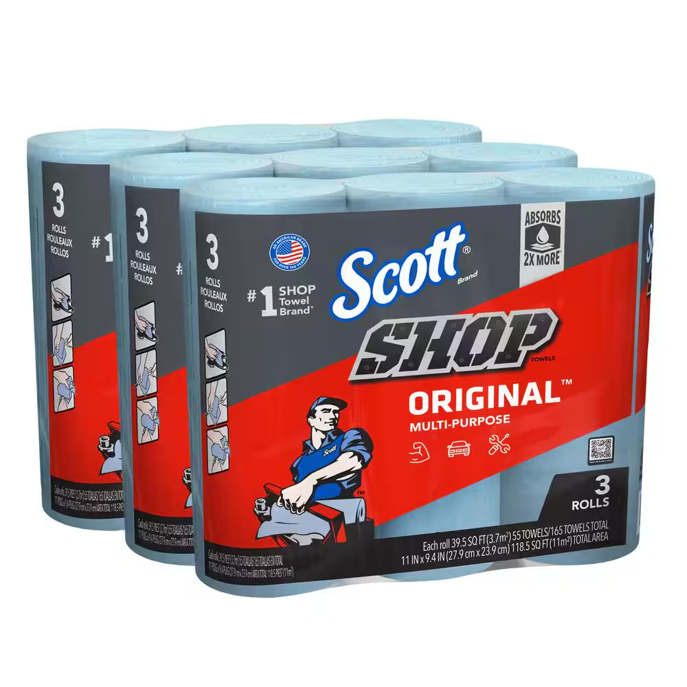 Blue Shop Towel Cleaning Wipes (3-Pack Bundle of 3)