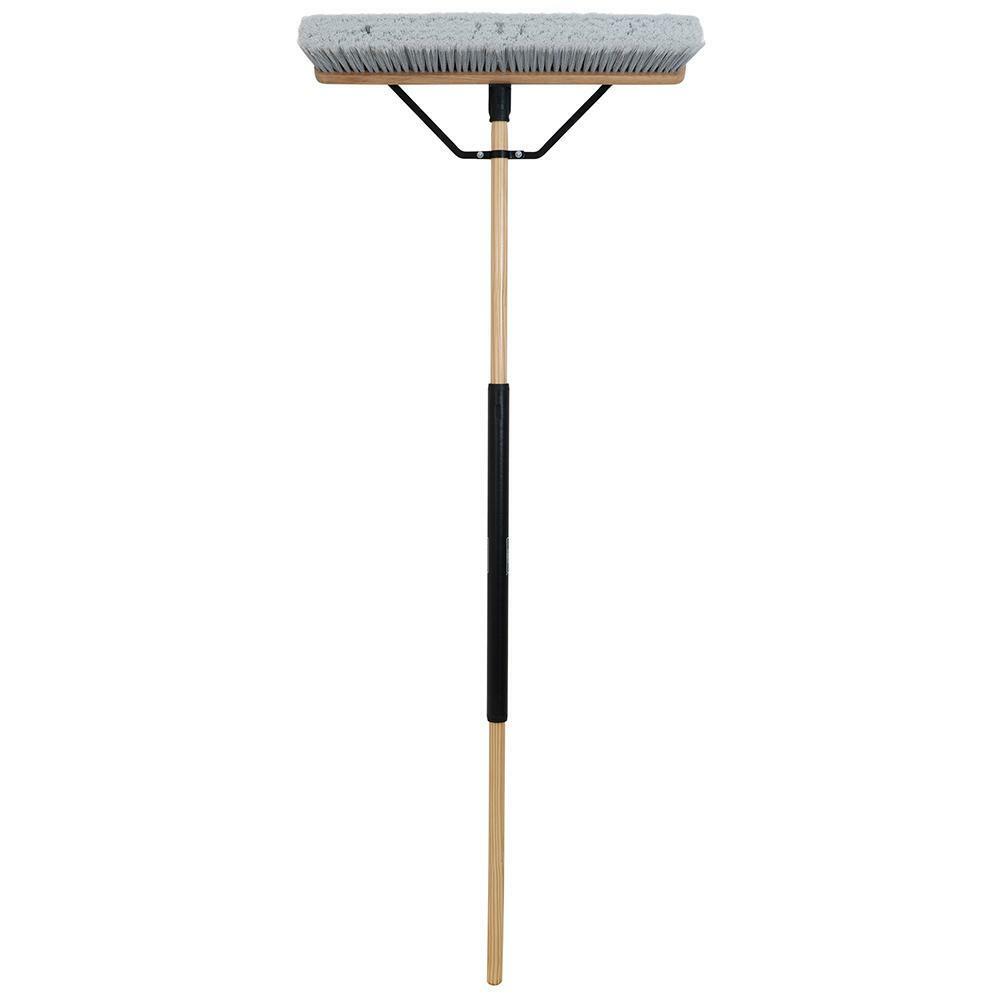 Harper Push Broom Smooth-Surface Hardwood/Steel Handle Soft Bristle 24 in. Width