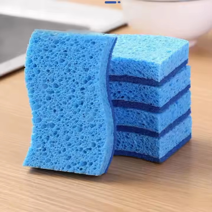 25pk Blue Dual Sided NonScratch Kitchen Sponges Heavy Duty Long Last EasyDry