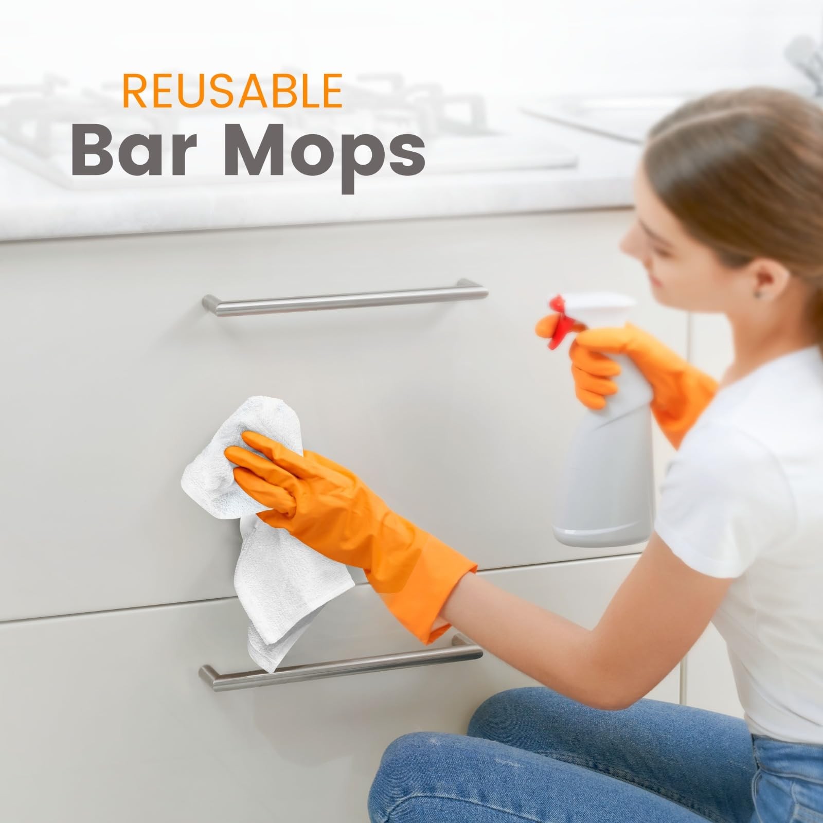 Terry Bar Mop Towels pack Of 60 โ€ Absorbent And Quick Drying Commercialgrade C