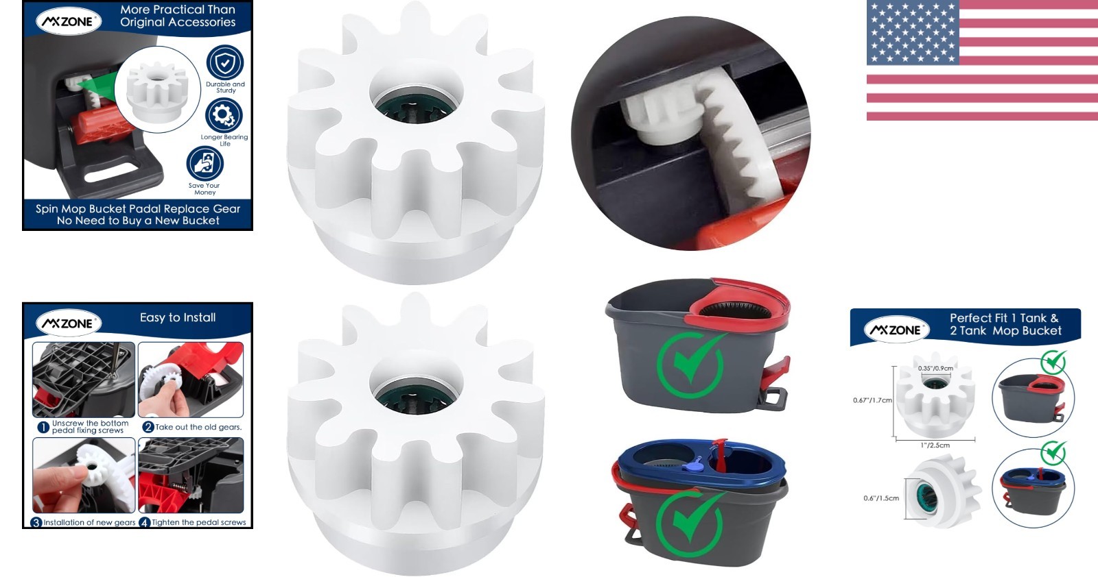 O Cedar Mop Bucket Replacement Gears – High Quality & Easy to Install, 2 Pack