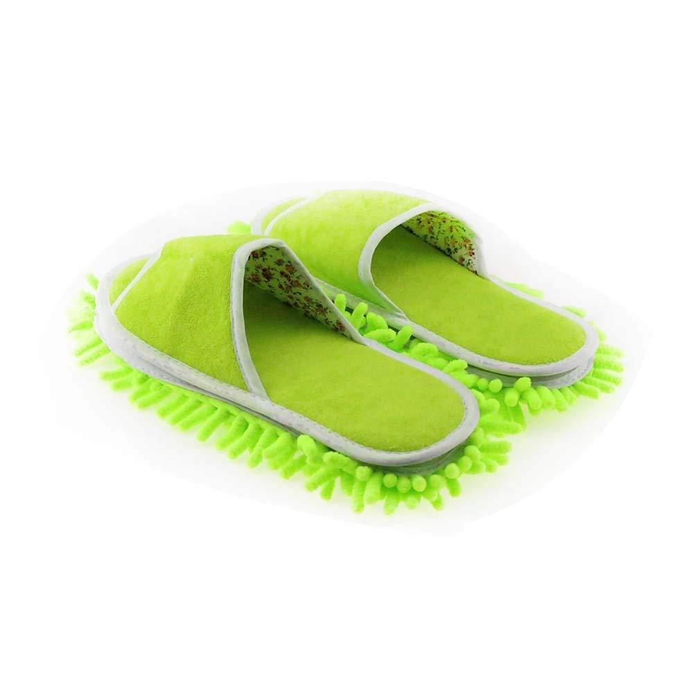 Slipper Microfiber Mopping Shoes Cleaning Tool Size 6 – 9 GREEN – 2 Pairs