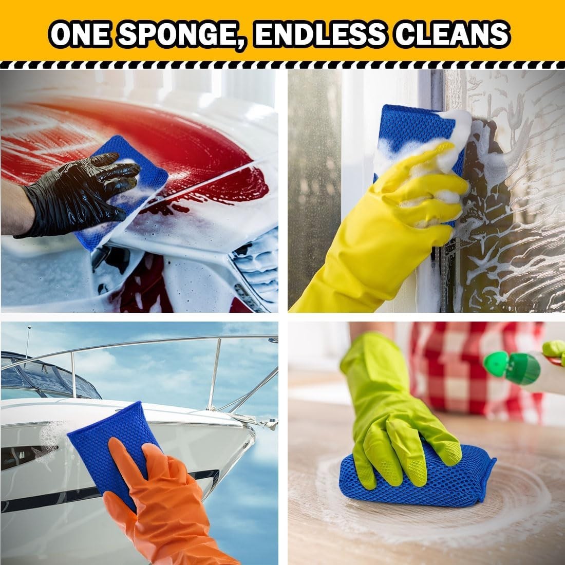 Car Wash Sponge 6PK, Microfiber Large Bug and Tar Remover for Cars | Non Scra…