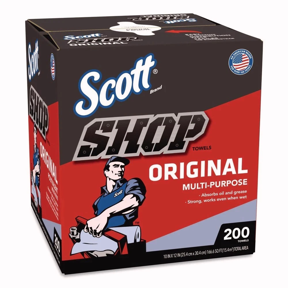 Scott 75190BX 9″ x 12″ 1-Ply Shop Towels Original – Unscented/Blue (200/Box) New