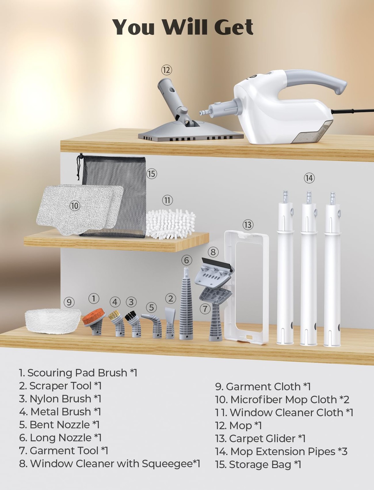 10-in-1 Steam Mop, Detachable Handheld Steam Cleaner, Multi & Up Steamer for …