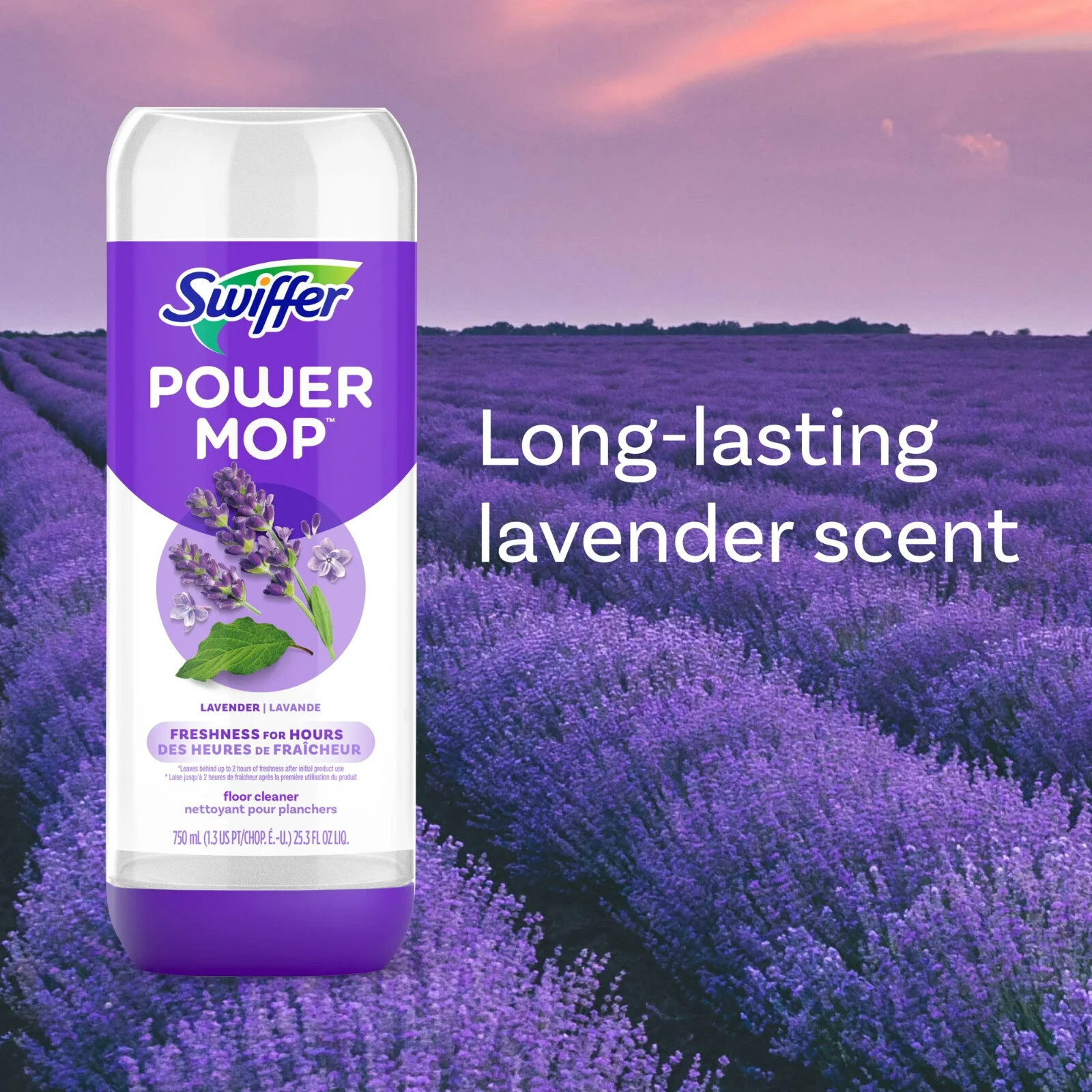 New Swiffer PowerMop Liquid Floor Cleaner Solution, Lavender, (25.3 oz, 2 Pack)