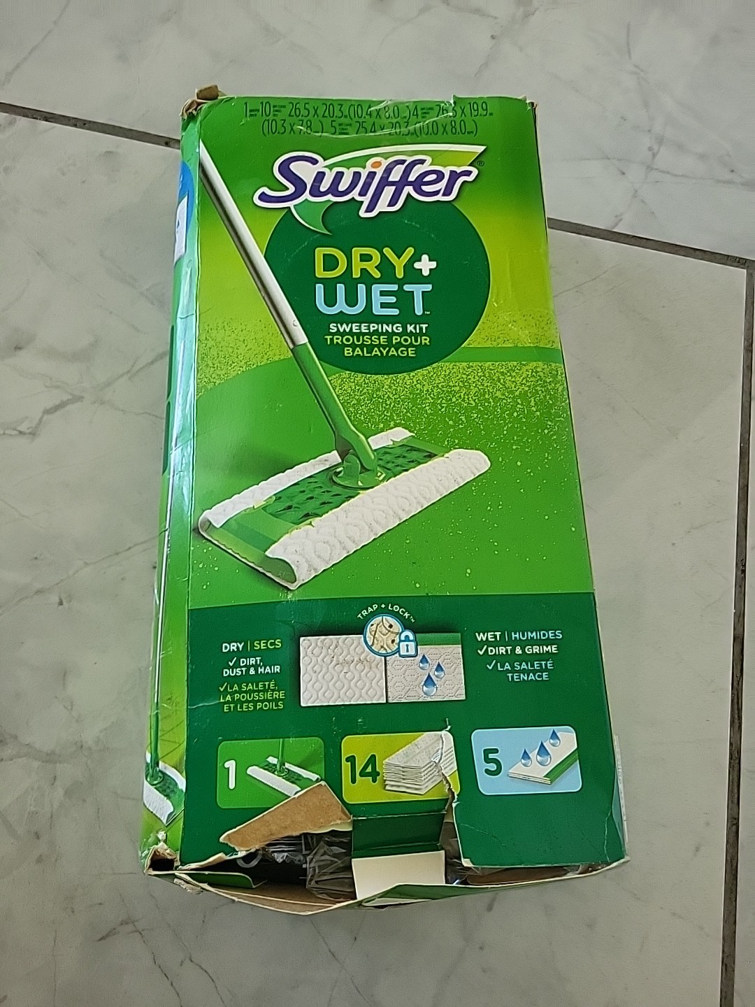 Swiffer Sweeper 2-in-1 Dry + Wet Floor Mopping and Sweeping Kit, 1 Kit