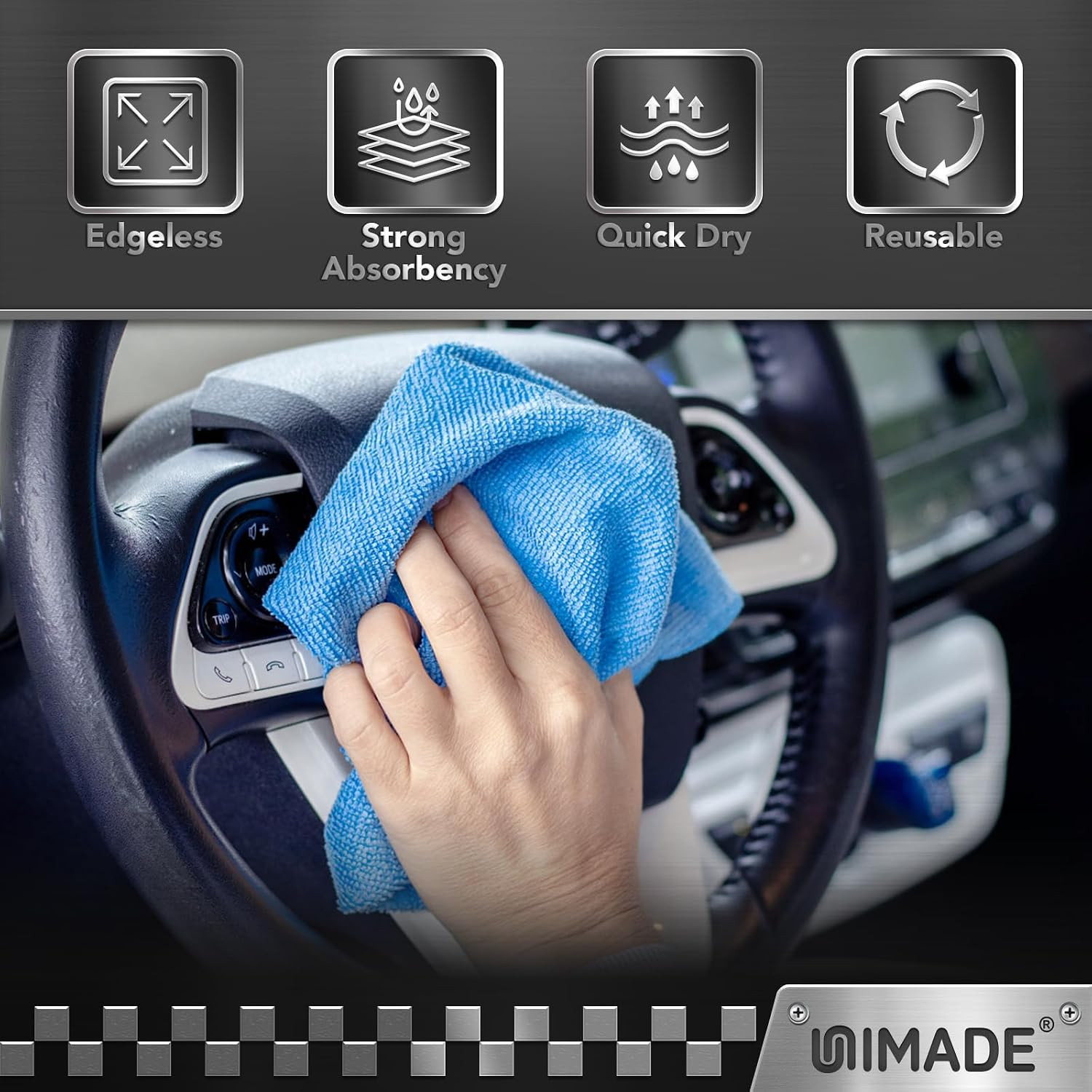 Shop Towel Rag, 200 Pack Reusable Rags Bulk Microfiber Cleaning Cloth Lint Free