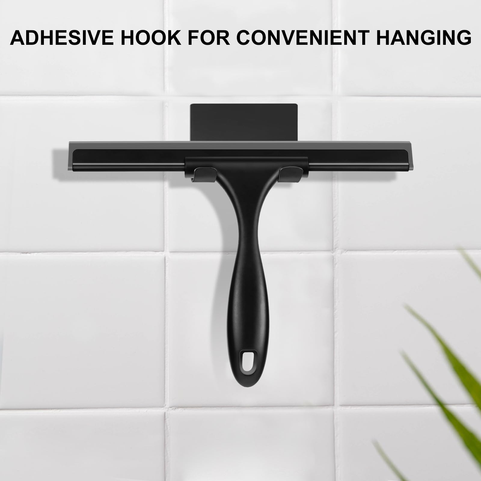 SetSail Squeegee for Shower Glass Door Stainless Steel 10 inches, All-black