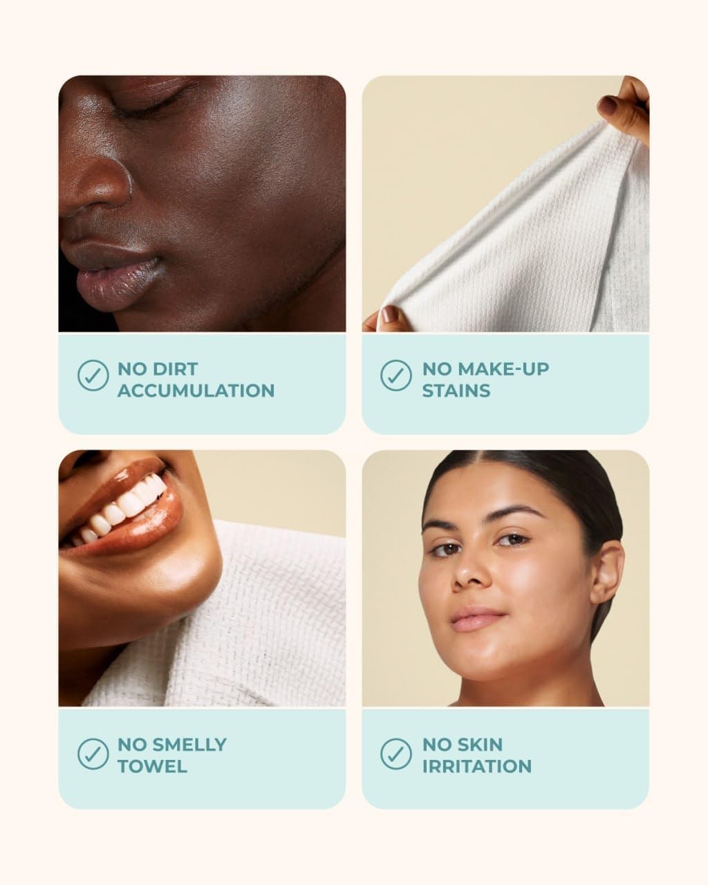 Buttah Skin Disposable Face Towels, 50 Count – Extra Thick, Soft, Large Towels