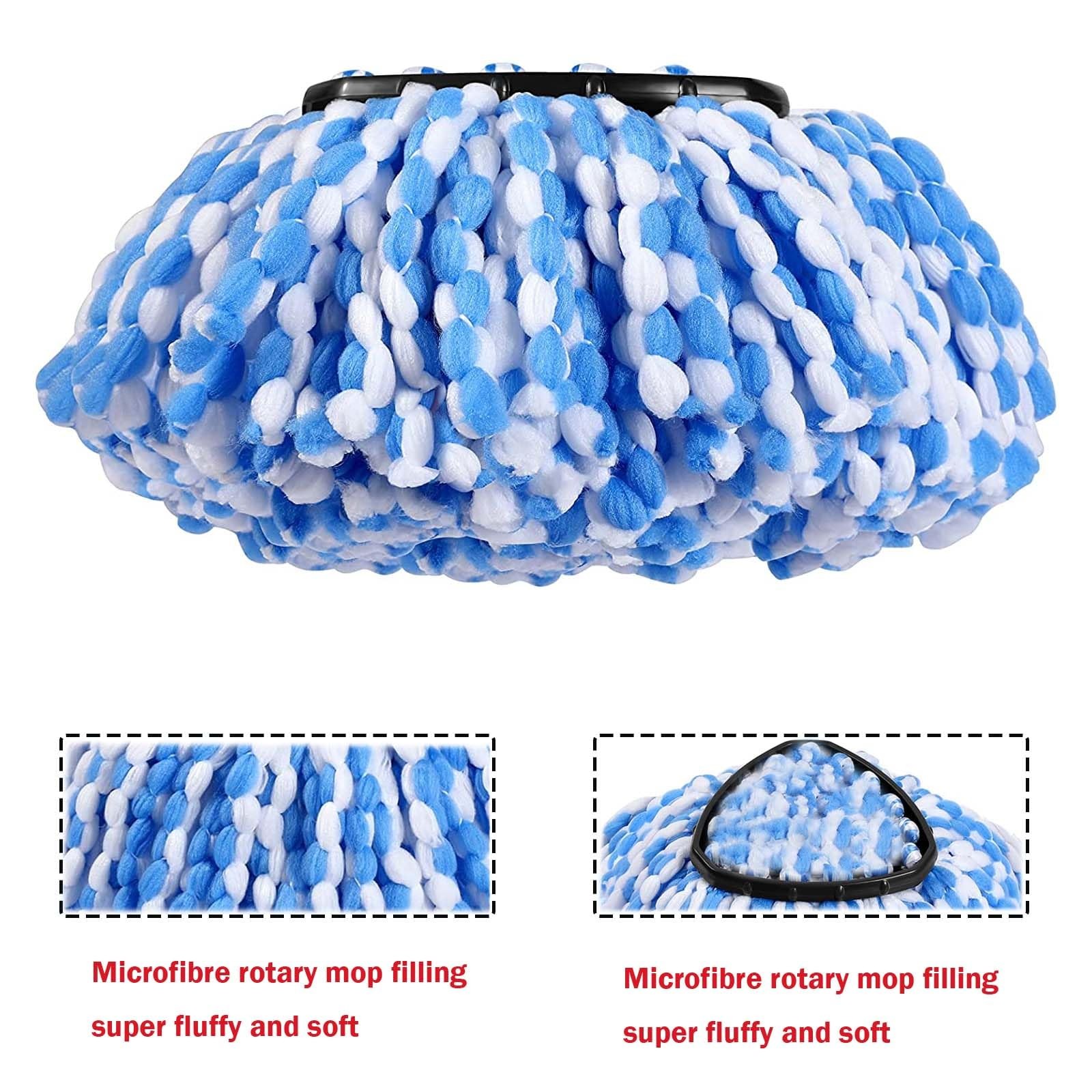 4 Pack Mop Replace Heads Compatible for OCeda, Spin 4 Count (Pack of 1), Blue