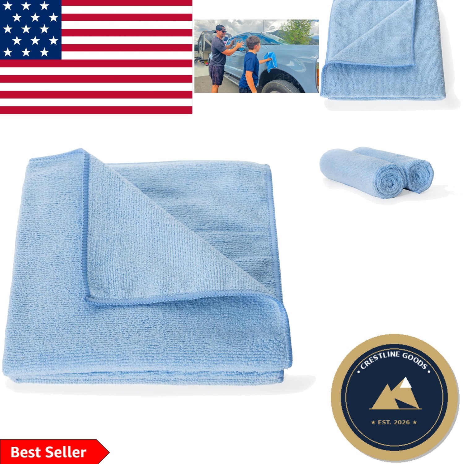 Durable 320 GSM Microfiber Towel – 16×16 Scratch-Free Detailing for All Surfaces