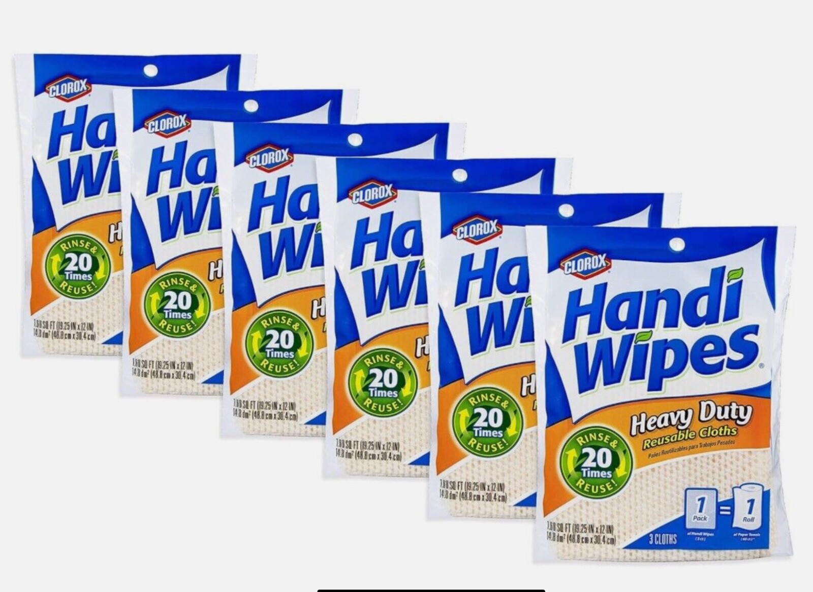 HEAVY DUTY HANDY CLOTHS ABSORBENT MULTIPURPOSE CLEANING TOWELS 6 PKS Wipes