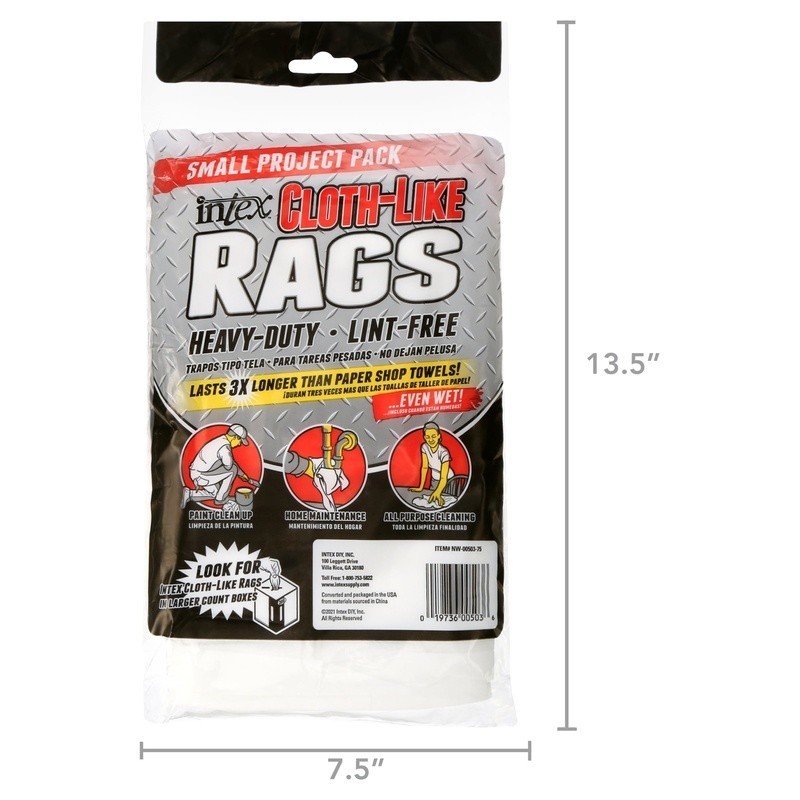 Heavy Duty Lint Free Cleaning Rags 75 Count Super Absorbent DIY Cloth Wipes New