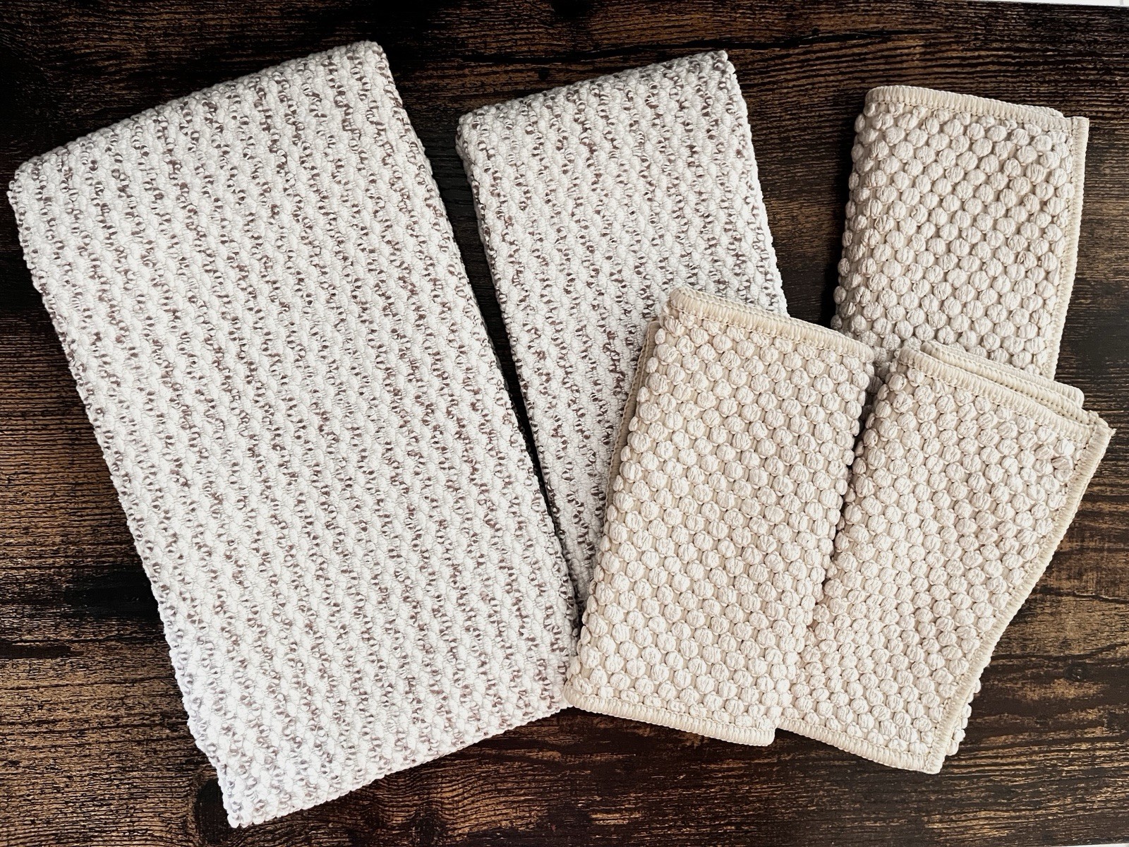 High-Quality Kitchen Counter Cloth Set- oatmeal/ vanilla