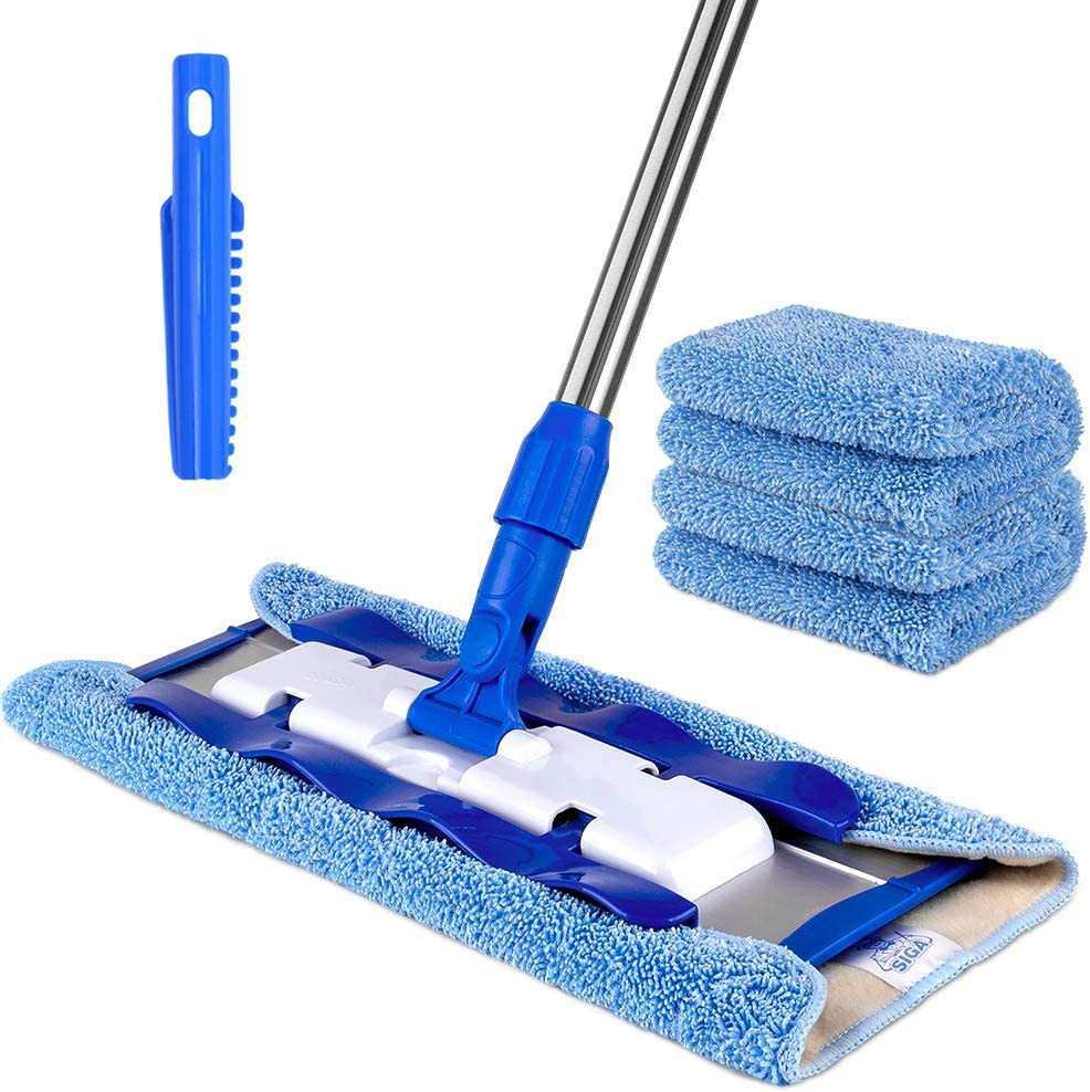 Professional Microfiber Mop for Hardwood, Laminate, Tile Floor Cleaning, Stainle