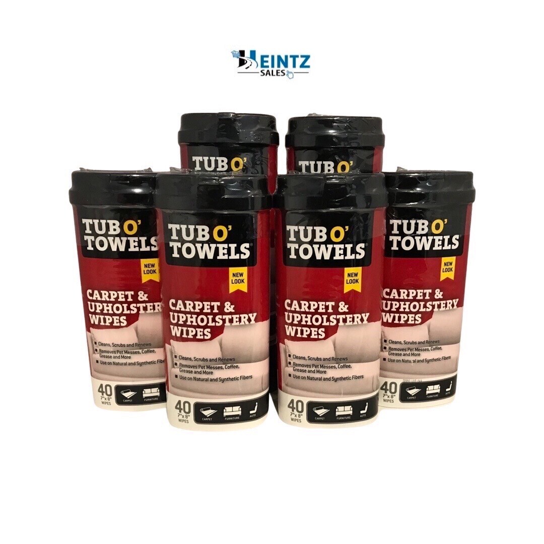 Tub O Towels TW40-CP (6) Heavy Duty Carpet & Upholstery 40 Count 7″x 8″ Wipes