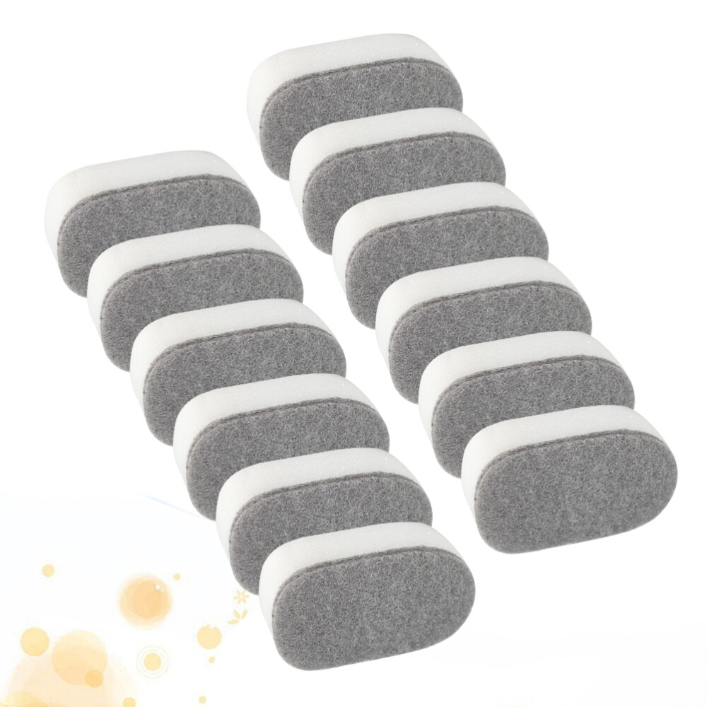 12Pcs Cleaning Loofah Sponge Strong Water Absorption Grey and White Complex