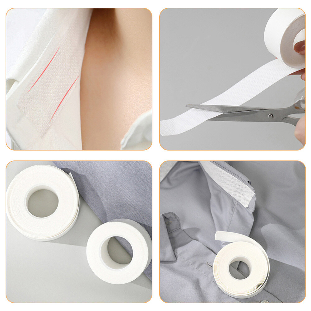 6 Rolls Sweat Tapes Self Adhesive Collar Protector Disposable Shirt Sweat Liner