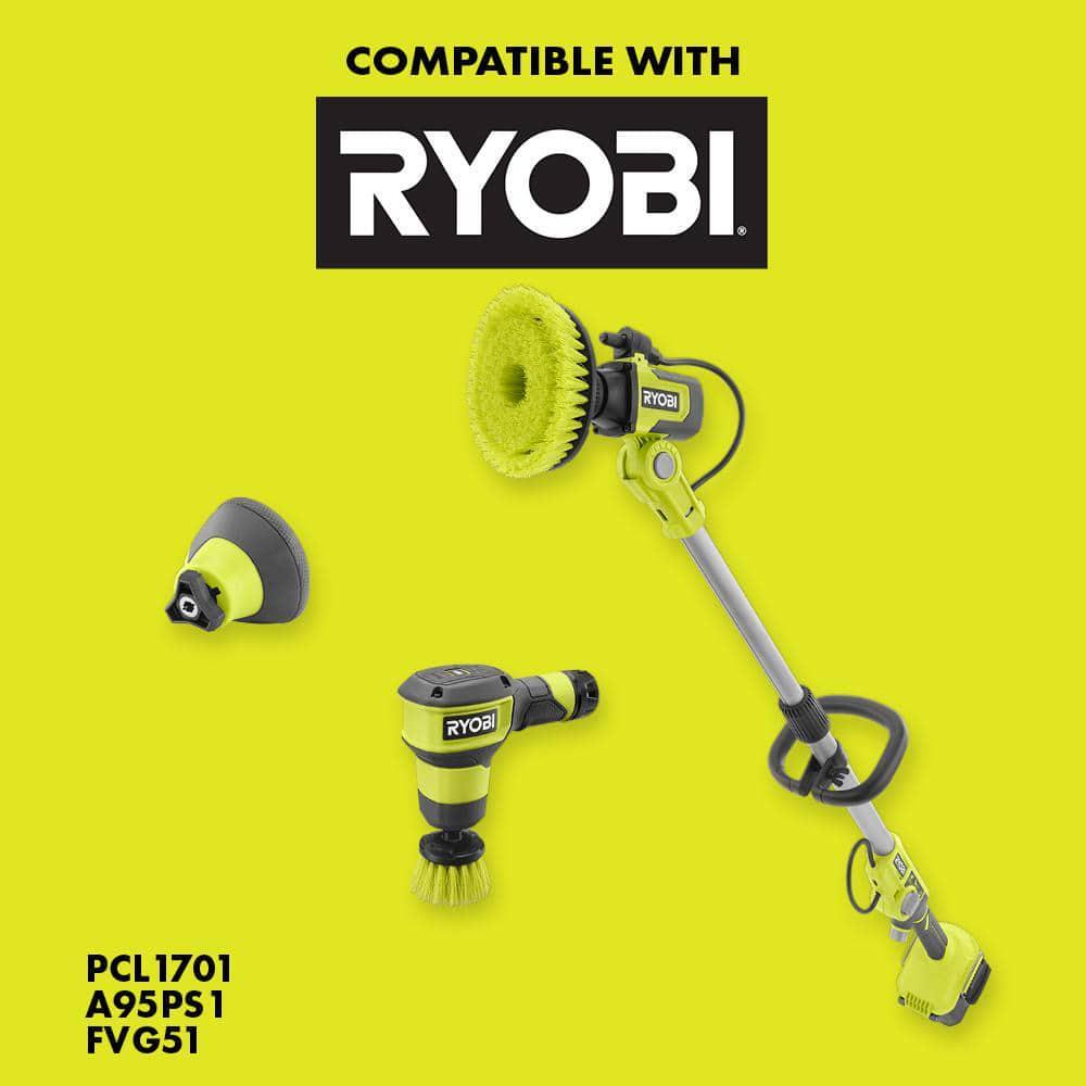 RYOBI Scrubber Accessory Multi-Purpose Cleaning Kit Sponge Bristle Brush 11-Pcs