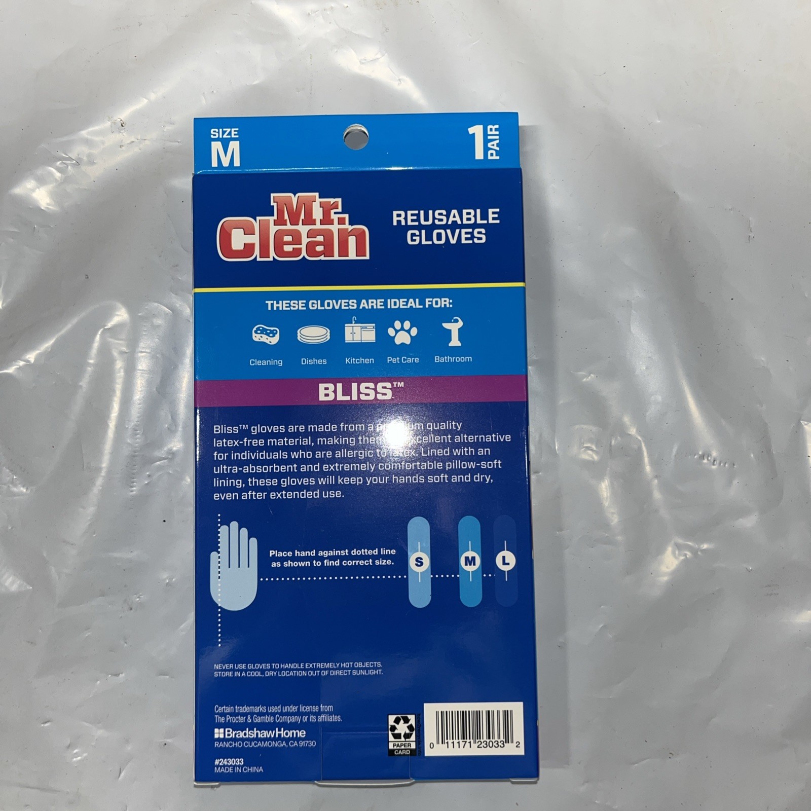 Mr. Clean Bliss Premium 1 Pair Latex Free All Purpose Gloves, Medium – White