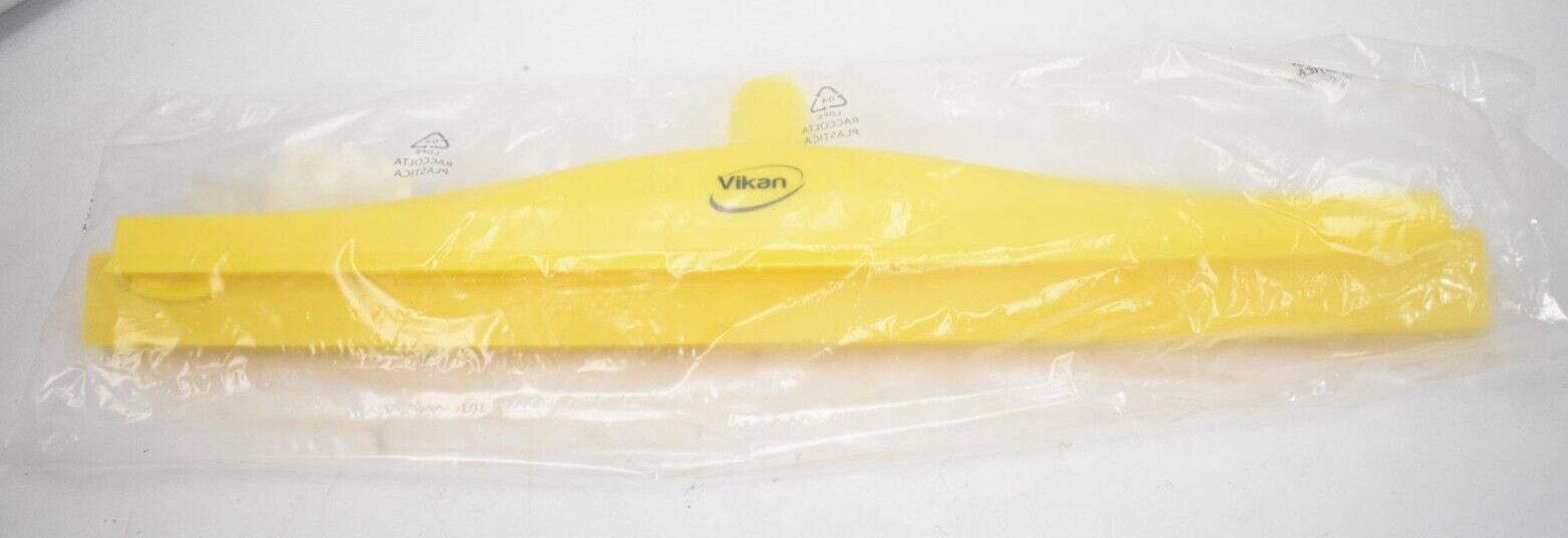 Vikan 77136 20″ Double Blade Ultra Hygiene Floor Squeegee Head Yellow Single
