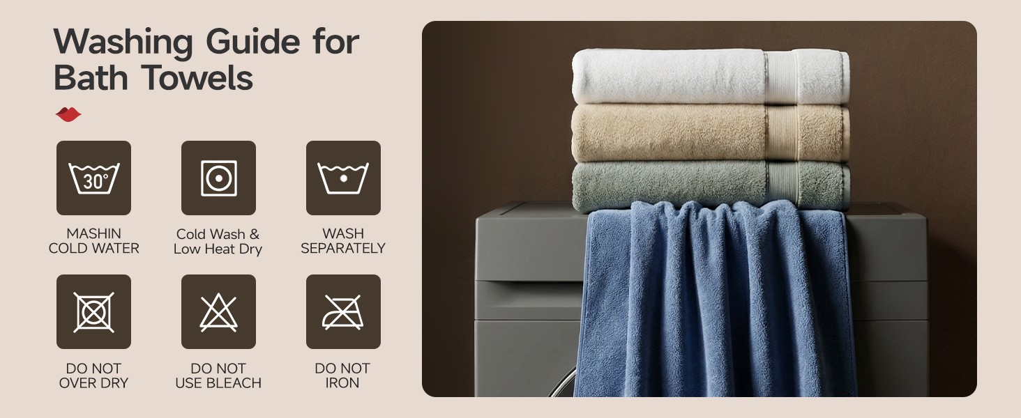 4 Pack Bath Towels – 27×55 Inch, 100% Cotton, Extra Large,Super Absorbent, Quick