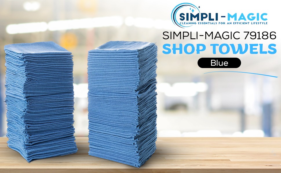 Simpli-Magic Cotton Shop Towels 14″x12″ (90 Pack) – Reusable Cleaning Shop Rags