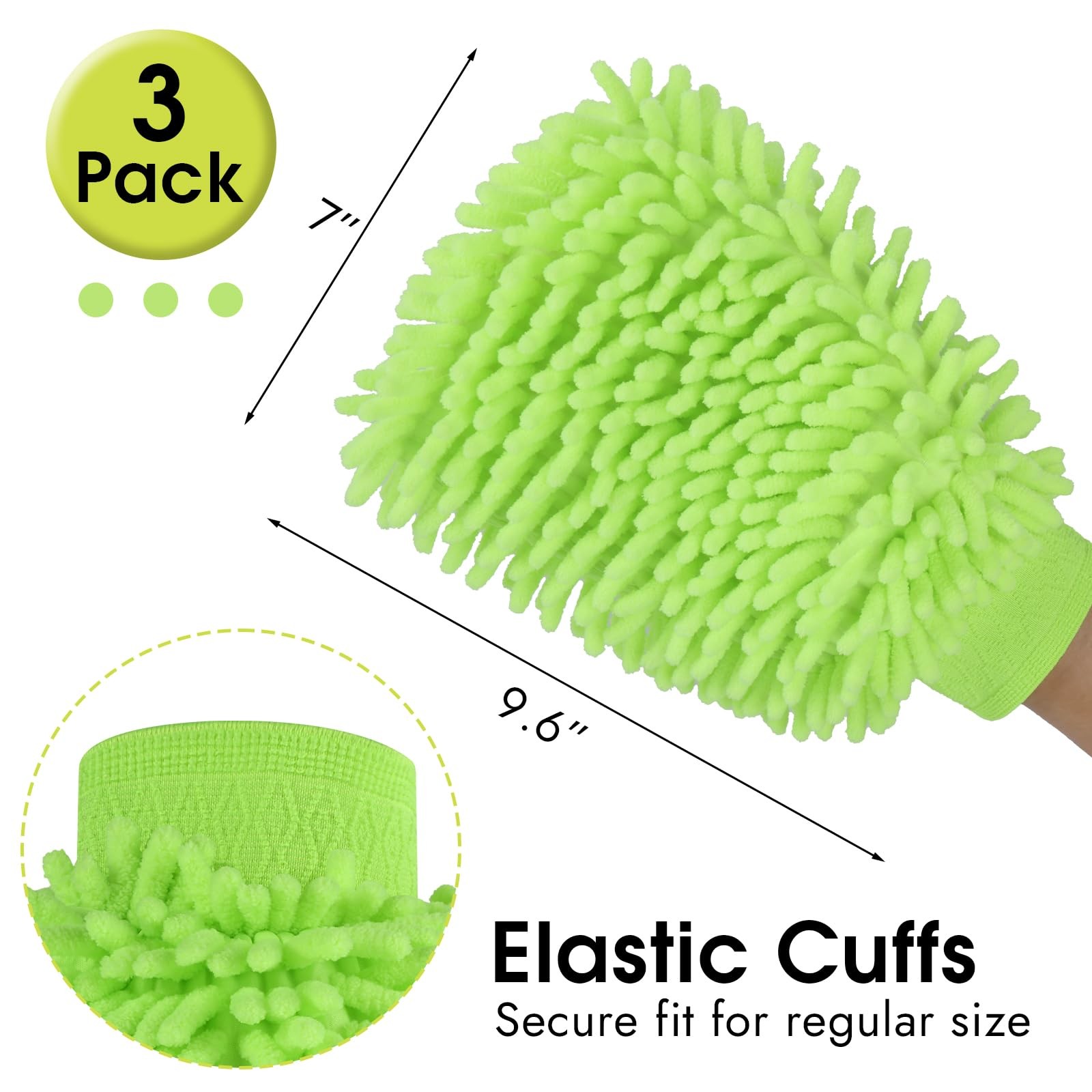 Guantes de microfibra de chenilla lavar coches y para quitar el polvo del hogar.